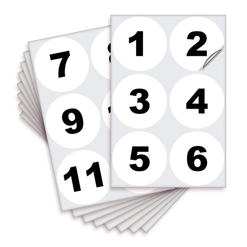iSYFIX White Consecutive Number Stickers â€“ 1 to 50, 3-inch, 1 set â€“ Vinyl Self Adhesive Premium Decal, Ideal for Inventory, Storage, Organizing, Boxes, Bins, Toolbox, Lockers & More, Indoor/Outdoor - Image 1